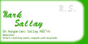 mark sallay business card